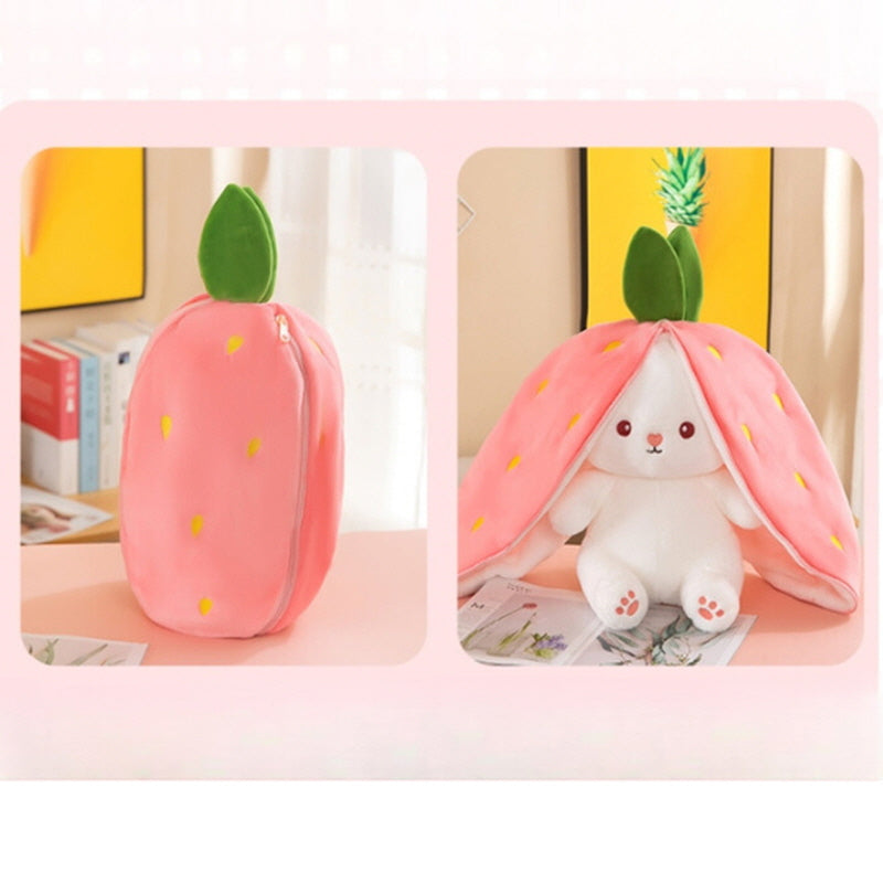 Strawberry Carrot Transform Rabbit Doll Plush Toy