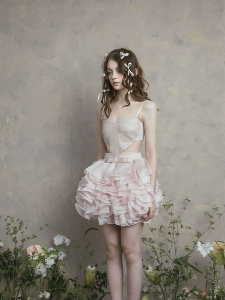 Dreamy Ruffled Organza Mini Dress