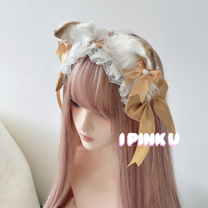 Sweet Hand-made Cat Ear Hairpin Lolita Cosplay