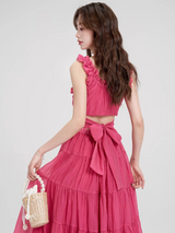 Fairy Rose Tiered Midi Dress