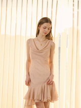 Starlit Peach Ruffle Dress