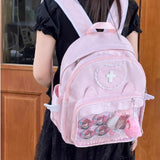 Pink Angel Demon School Backpack