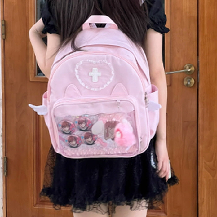 Pink Angel Demon School Backpack