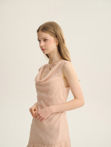 Starlit Peach Ruffle Dress