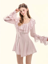 Rosy Whisper Ruffle Princess Dress
