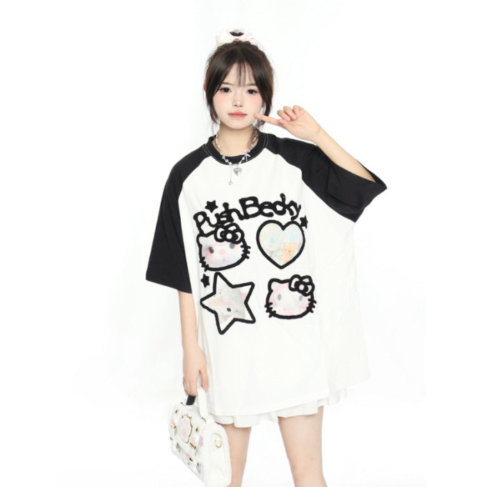 Kitty Sanrio Embroidered T-shirt