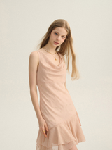 Starlit Peach Ruffle Dress