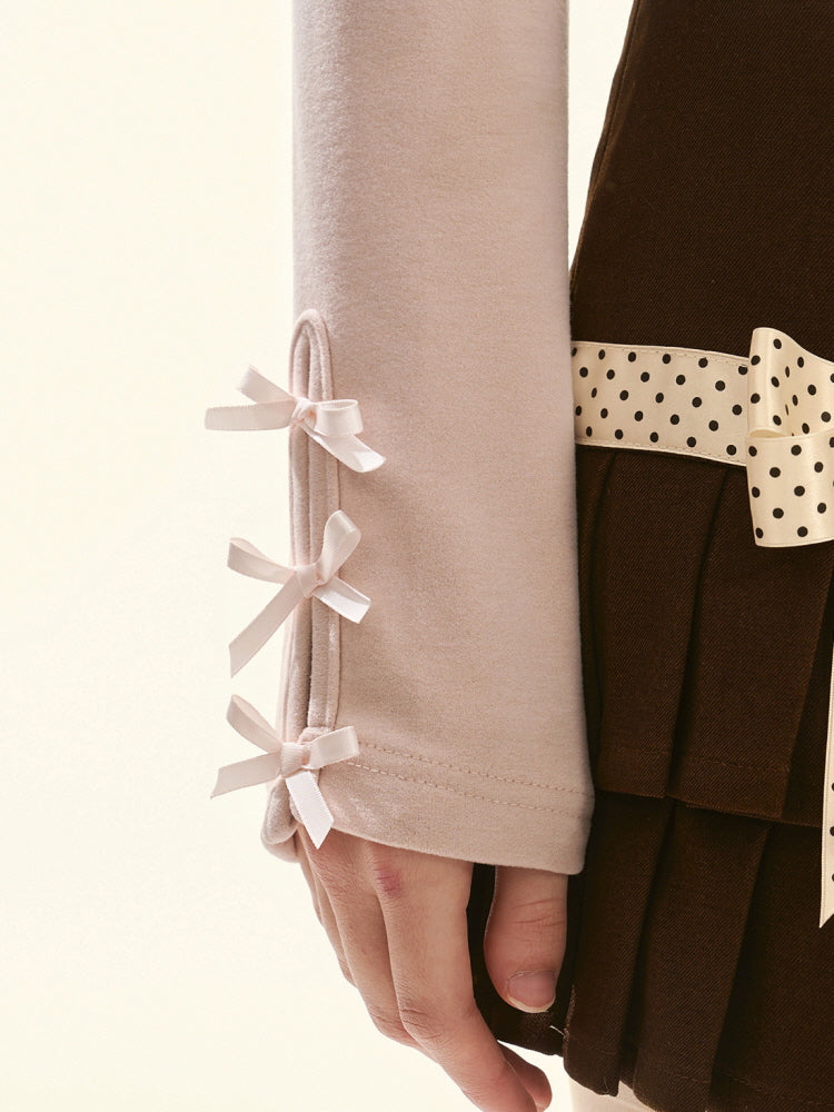 Blush Whispers Ribbon Knit Top