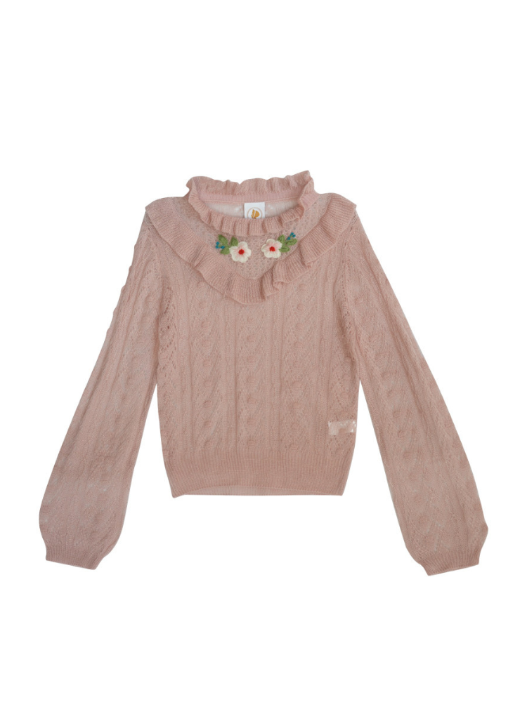 Milky Blossom Ruffle Knit