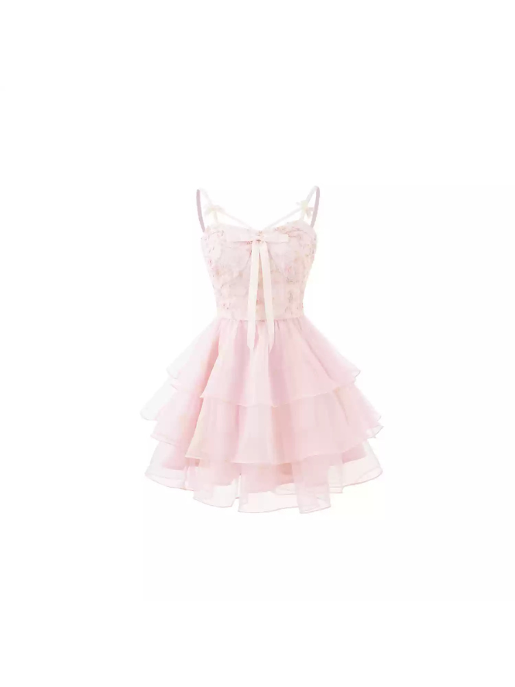 Rosy Ballet Tiered Dress