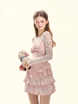 Velvet Blush Lace Waltz Dress