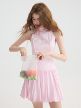 Peach Breeze Flare Mini Dress