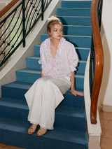 Whispering Petal Stripe Blouse