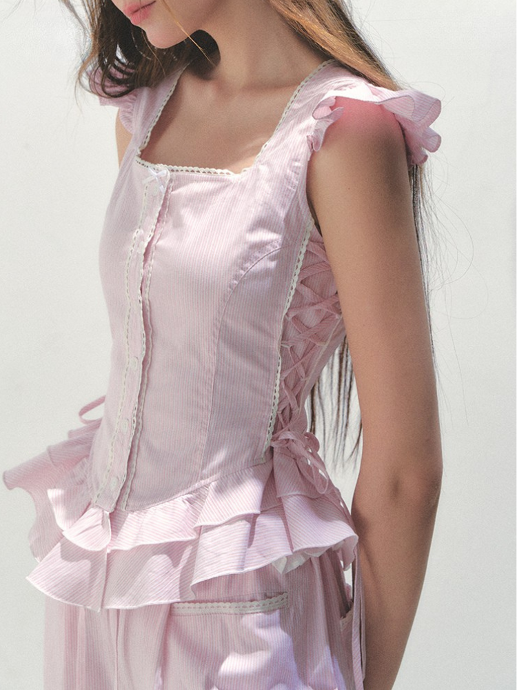 Ruffle Bloom Corset Blouse