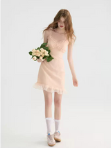 Peach Bloom Ruffle Dress
