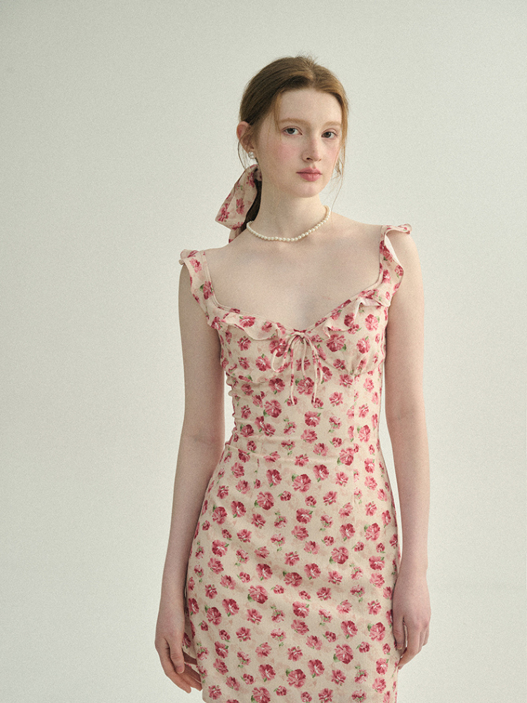 Rosy Whispers Floral Dress