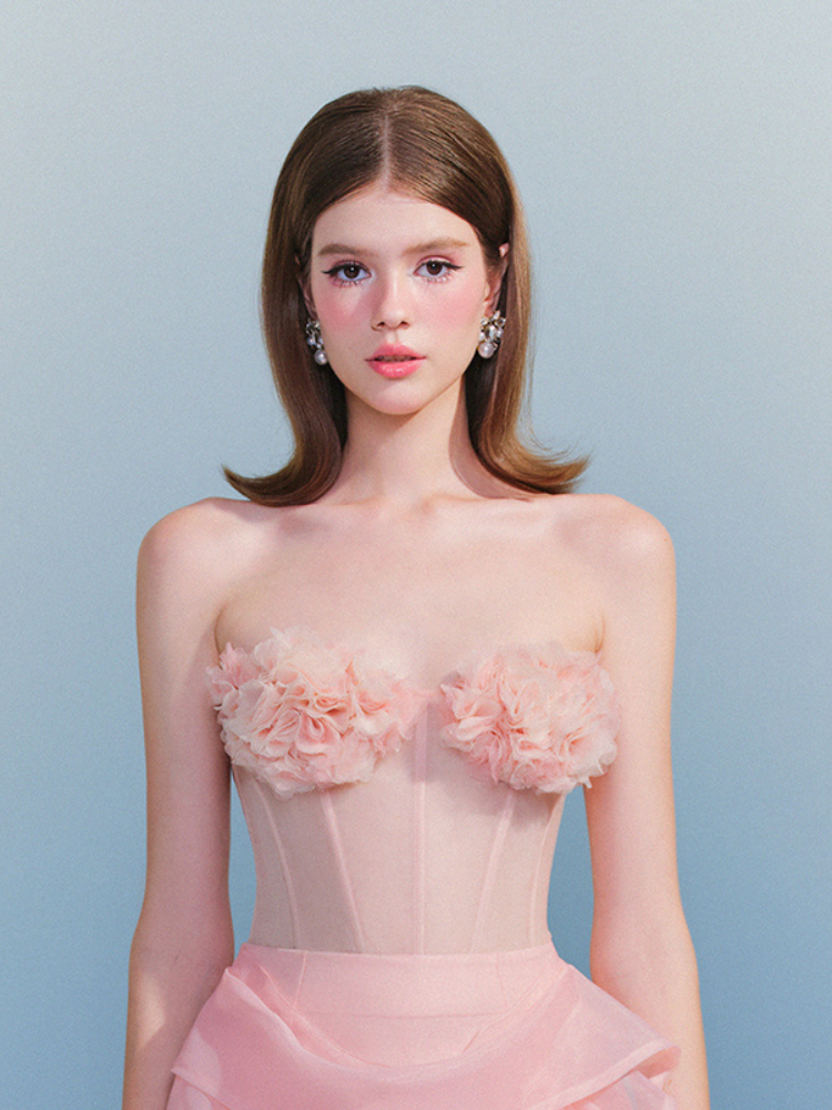 Floral Elegance Corset Two-Piece Set