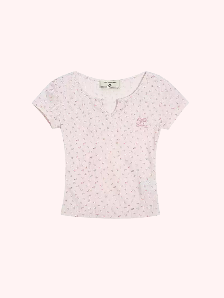 Soft Floral Ribbon Top