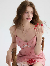 Strawberry Crème Lace Mini Dress