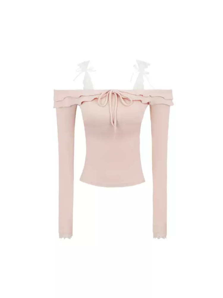Lace Trim Off-Shoulder Top
