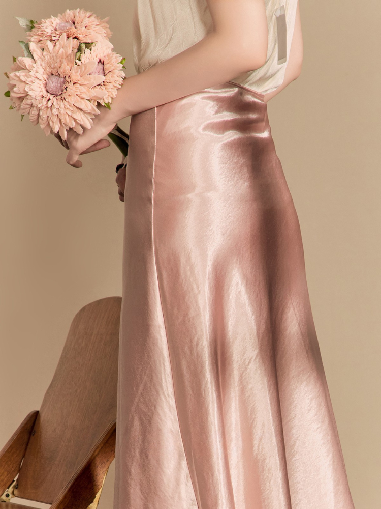 Moonlit Satin Lace Trim Skirt