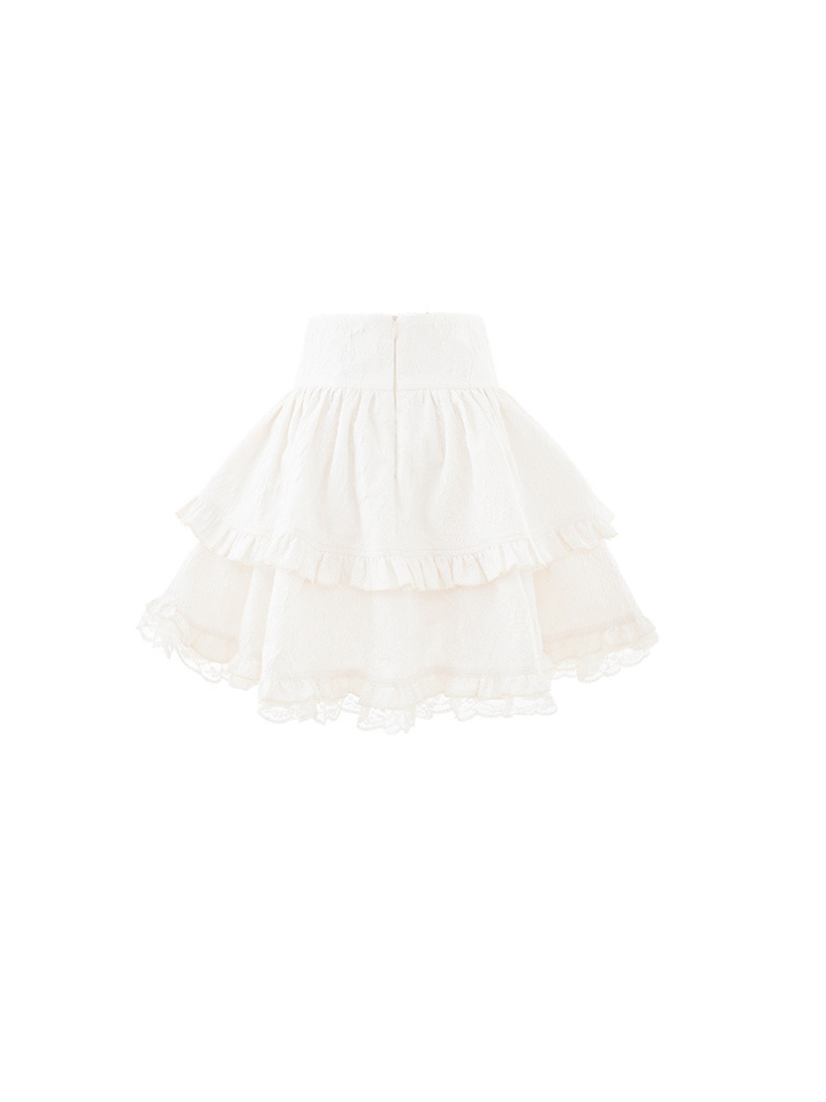 Lace-Tiered Corset Skirt