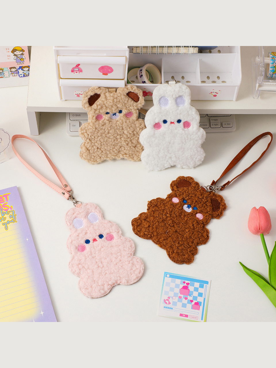 Plush Card Holder Luggage Bag Tag