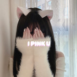 Soft Pink White Cat Ear