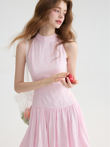 Peach Breeze Flare Mini Dress