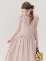 Romantic French Cotton Blend Long Dress