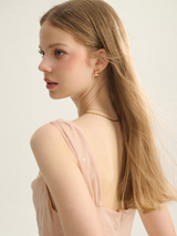 Starlit Peach Ruffle Dress