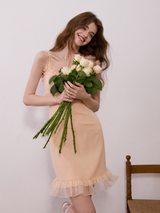 Peach Bloom Ruffle Dress