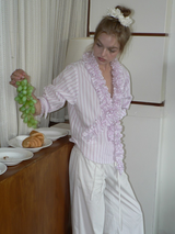Whispering Petal Stripe Blouse