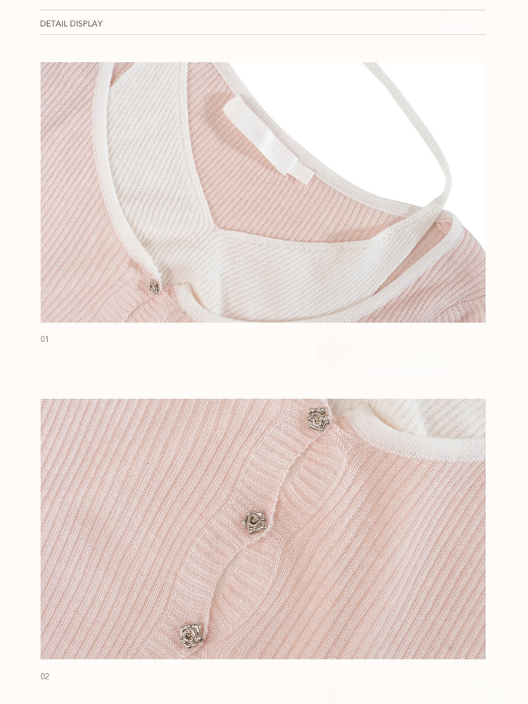 Rosette Halter Knit Cardigan