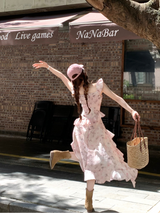 Moonlit Blossom Asymmetrical Dress