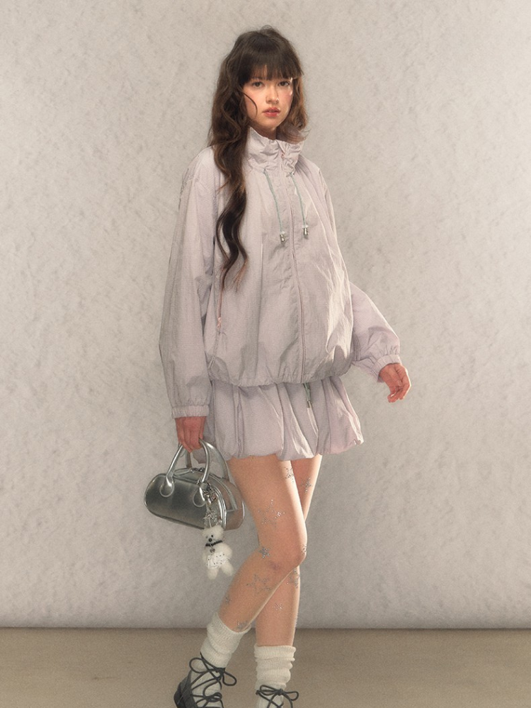 Balloon Breeze Windbreaker Jacket & Skirt-Pants Set