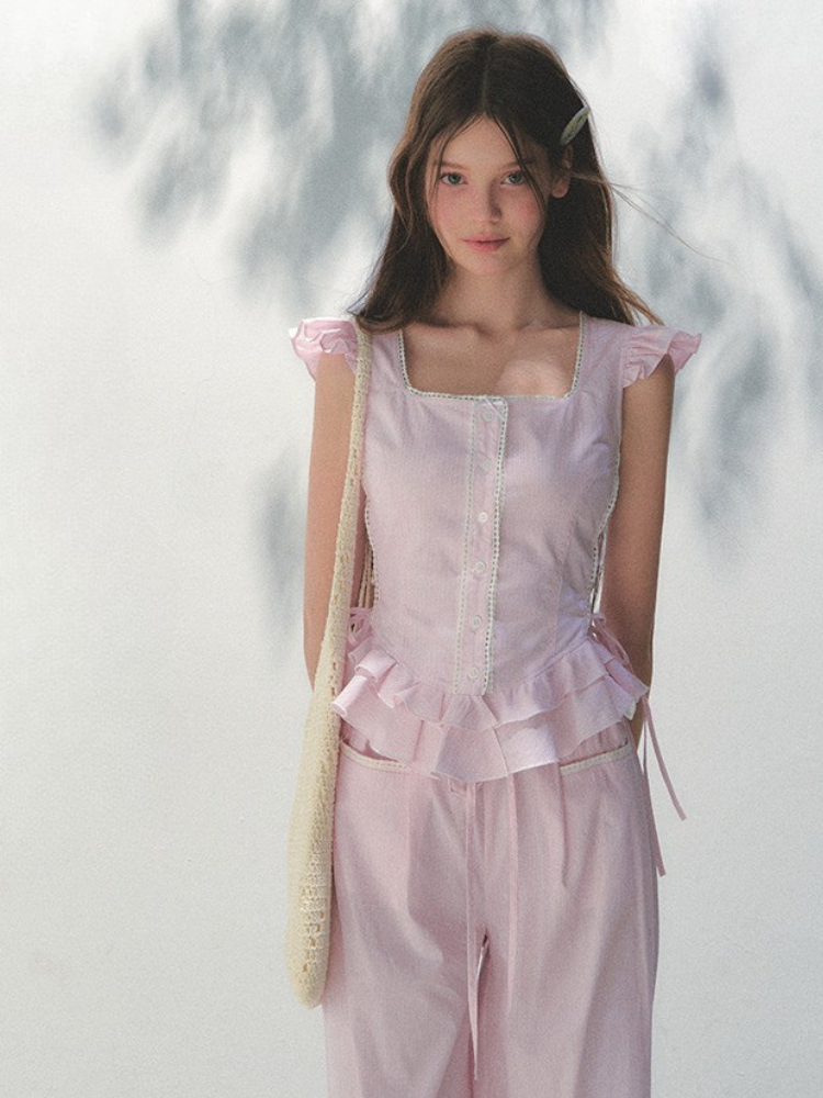 Ruffle Bloom Corset Blouse