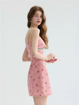 Strawberry Crème Lace Mini Dress