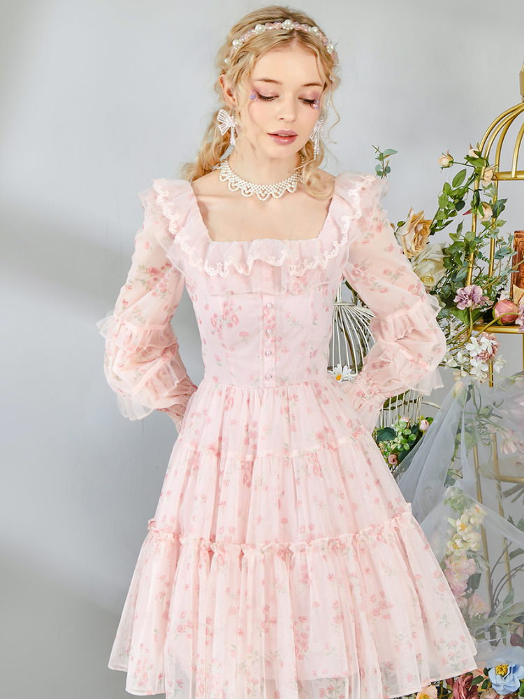 Rose Tired Lace Dress