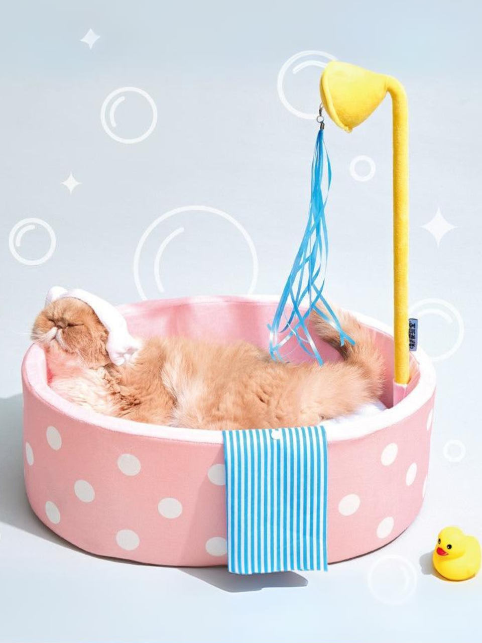 Soft Plush Pink Bathtub Shower Pet Cats Dogs Beds House