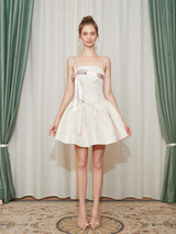 Satin Bow Charm Mini Dress