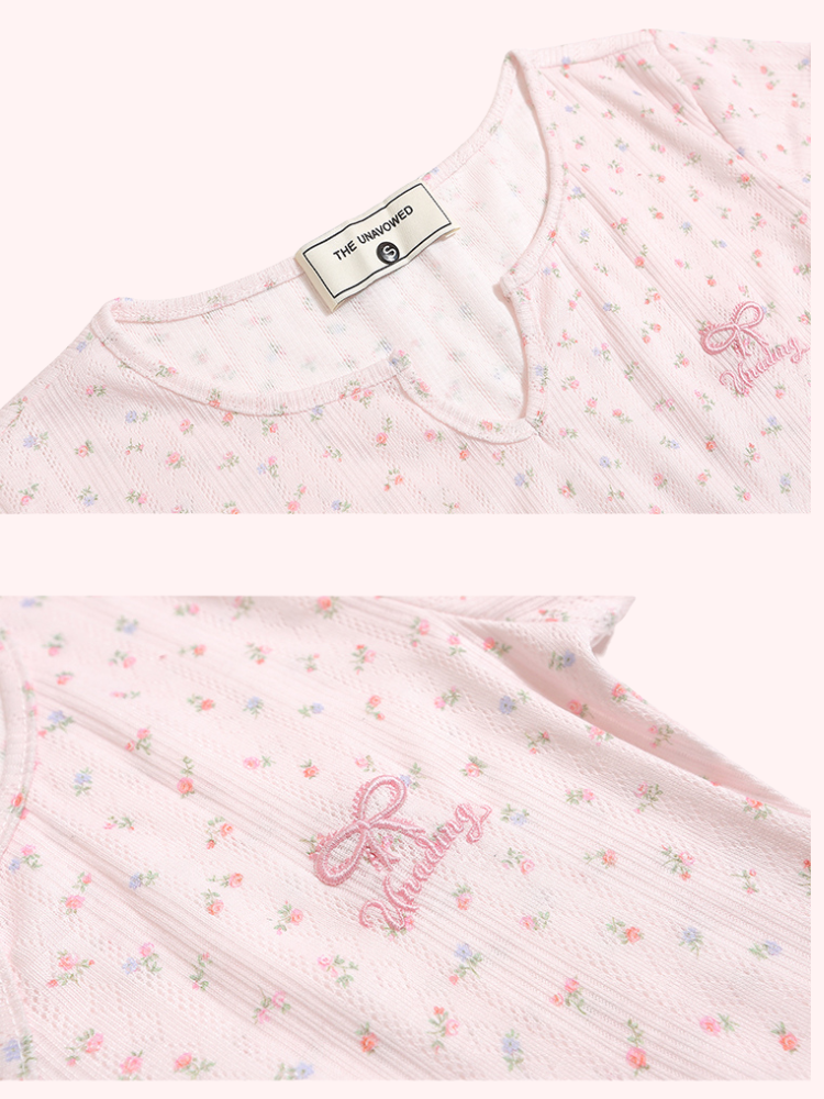 Soft Floral Ribbon Top