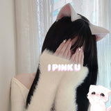 Soft Pink White Cat Ear