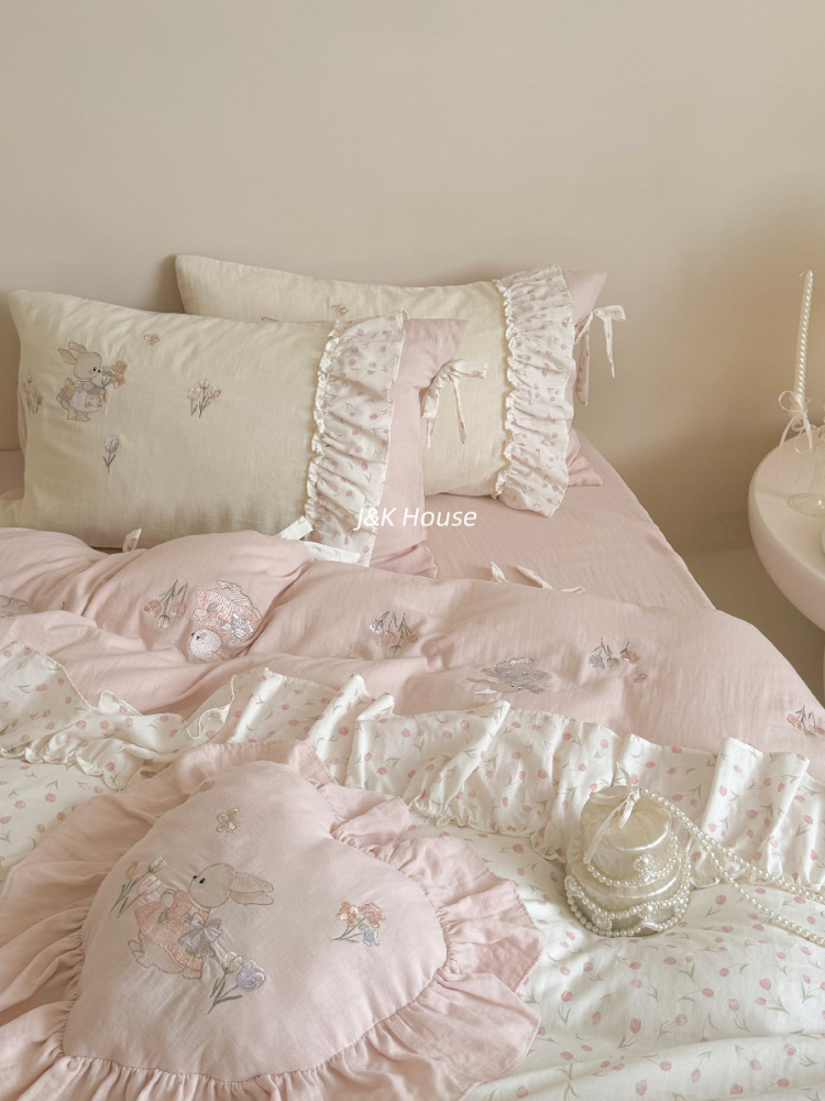 Bunny Garden French Cotton Bedding Set