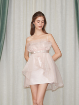Blush Petal Ruffle Dress