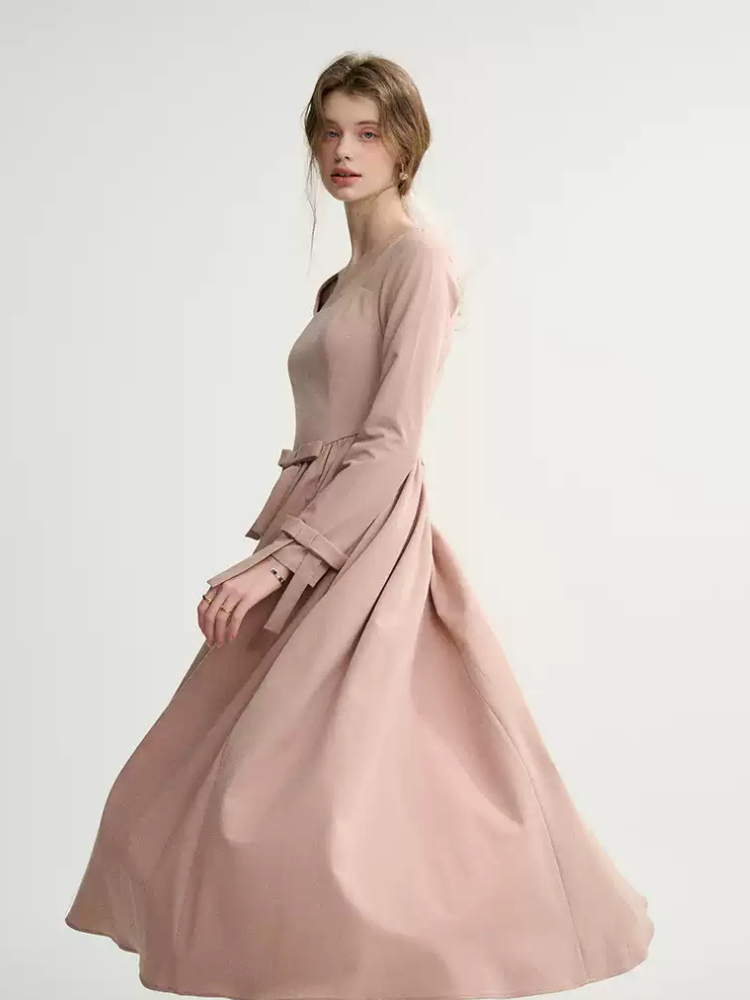 Dry Rose Elegance Wool Dress