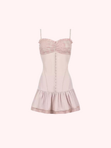 Pink Plaid Ruffle Corset Dress
