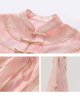 Romantic Gradient Mandarin Collar Dress