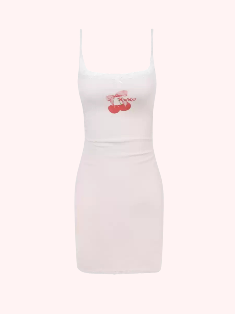 Cherry Lace Slip Dress