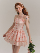 Ethereal Rosebud Tiered Dress